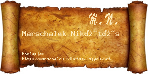 Marschalek Nikétás névjegykártya